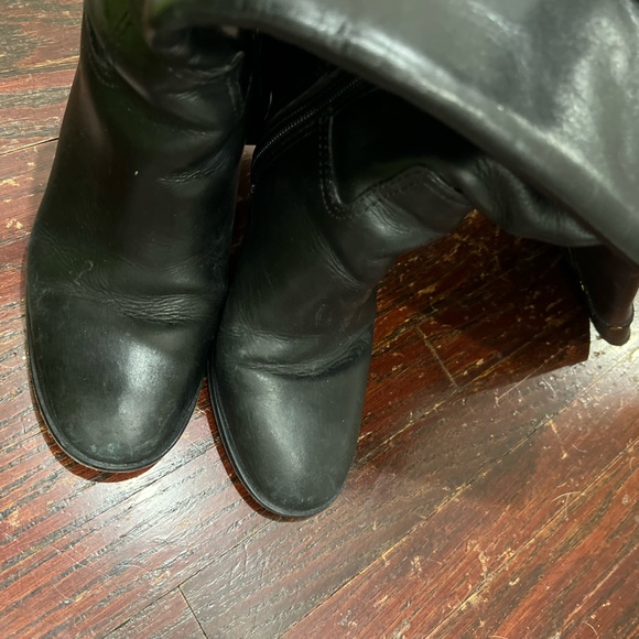 Tory Burch Leather Heeled Tall Boots with gold studs - Picture 6 of 12